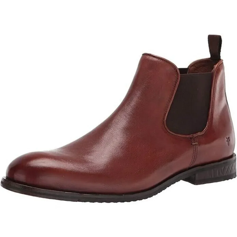 New $348  Frye Men's Grant Chelsea Boot Cognac 8.5D